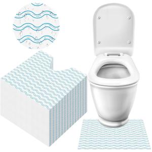 100 Pcs Disposable Toilet Commode Mat U Shaped Deodorizing Toilet Mats Non Slip Potty Training Bathroom Mats Toilet Floor Protector from Urine Incontinence Pads for Home Bathroom Floor