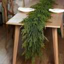 Real Touch Christmas Norfolk Pine Garland - 6ft Artificial Christmas Garland Fake Pine Needles Faux Green Garland for Fireplace,Table,Window,Stairs,Mante,Holiday Indoor Outdoor Xmas Decor(1PCS)