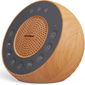 Housbay White Noise Machine with 31 Soothing Sounds, 5W Loud Stereo Sound, Auto-Off Timer, Adjustable Volume, Sleep Sound Machine for Baby, Kid, Adult -Wood Grain (Oak)