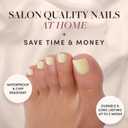Glamnetic Press On Toenails - Yellow Pop | Pastel Yellow Fake Toe Nails with a Glazed Finish | 16 Sizes - 32 Toe Nail Kit with Glue