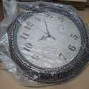 Vintage Wall Clock 16 Inch Quartz Silent Non-Ticking Analog Clock with Thermometer and Hygrometer, Battery Operated Rustic Round Decorative Clock for Living Room Home Office Classroom