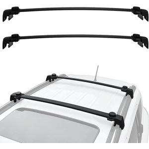 ALAVENTE Roof Rack Cross Bars System for Jeep Compass 2017 2018 2019 2020 2021 2022 2023 2024 /ALL-NEW-5-dr SUV Roof Rail Crossbars with Side Rails (Pair, Black) (121.9 x 12.7 x 25.4 centimetres)