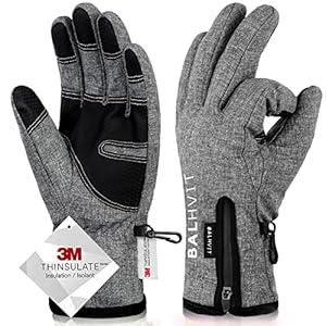 -10 Waterproof Winter Gloves for Men & Women, 5-Layer Ski & Snow Gloves for Cold Weather, Breathable Warm Gloves with Touch Screen Fingers (XX-Large, Black)