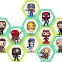 12 Sets Display Shelves for Funko Pop Display or Other Pop Figures, Wall Mounted Glow at Night (12 sets ( 6 yellow + 6 blue ))