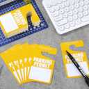 100 Pack Parking Permit Hang Tags Plastic Parking Placards PVC Hang Tag 3 x 5 Inch for Car Rear View Mirror (Yellow)
