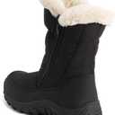 POLAR Womens Memory Foam Twin Zip Opening Pull On Nylon Waterproof Thick Faux Fur Lined Winter Rain Snow Boots