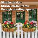 4 Pcs 24 Railing Planter Window Box Deck Railing Planter Boxes with Coco Liner English Horse Trough Planter Metal Wall-Mounted Planters Basket for Outdoor Balcony Porch Fence Patio Rail