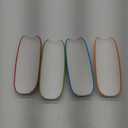 Cinf Colorful Side Ceramic Corn Cob Holders 8.8" Corn Dishes Set of 4, White Dishes Non-slip Bottom Microwave Dishwasher Oven Safe