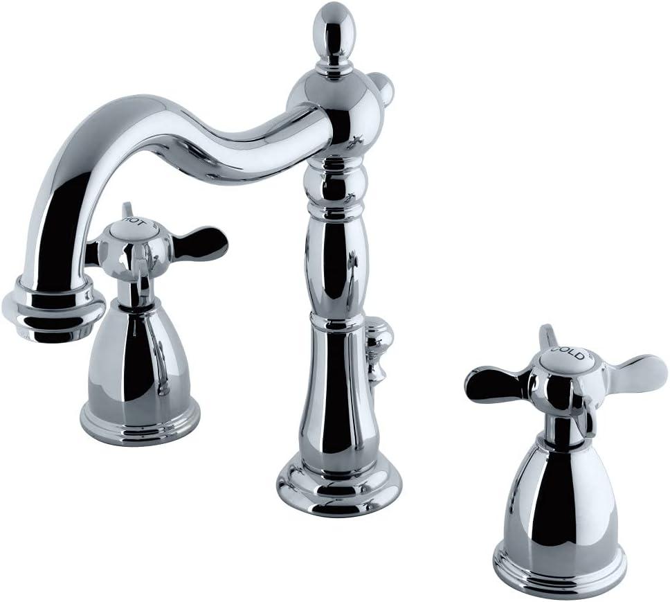 Kingston Brass KB1971BEX Widespread Lavatory Faucet with Retail Pop-Up, Polished Chrome, 6-1/2" In Spout Reach