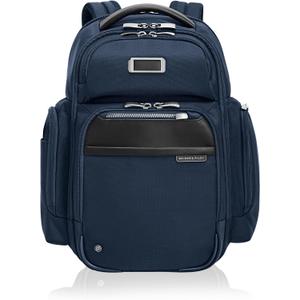 Briggs & Riley Large Cargo Backpack for Women & Men - Laptop Backpack, For Work & Travel, Spacious & Durable, Padded Straps, Fits up to 17" Laptop - @work Collection, Navy