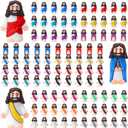 Bememo 100 Pcs Mini Jesus Figurine Bulk Everyone Needs a Little Jesus Pocket Toys for Share Pass The Love Religious Party Favors for Church and Sunday School