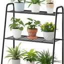 Metal Plant Stand Indoor Outdoor for Multiple Plants,3 Tier Plant Shelf,Large Heavy Duty Flower Holder Ladder Plant for Living Room, Patio, Balcony (Black)