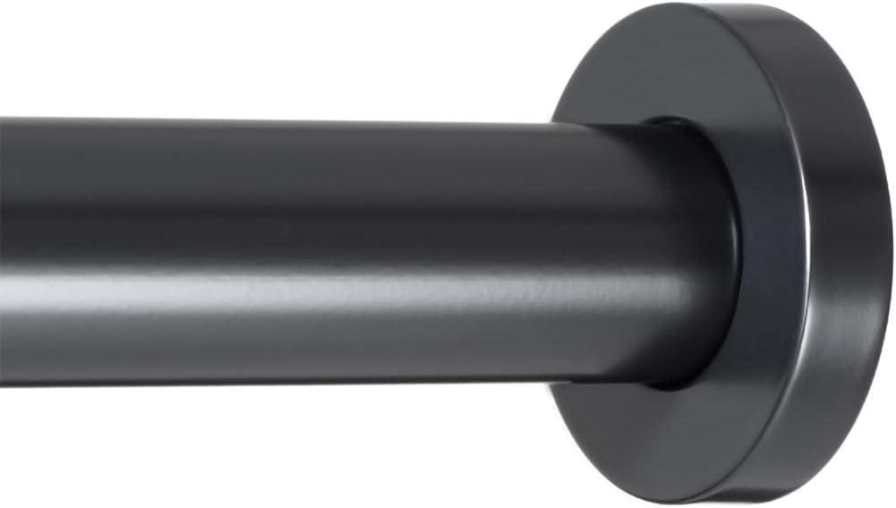 Ivilon Shower Tension Curtain Rod - Adjustable Tension Rod for Shower Curtains, Bathroom, or Windows, Easy to Install, No Drilling Required, Rustproof, Spring Loaded, Adjustable 24 to 36 Inch Black