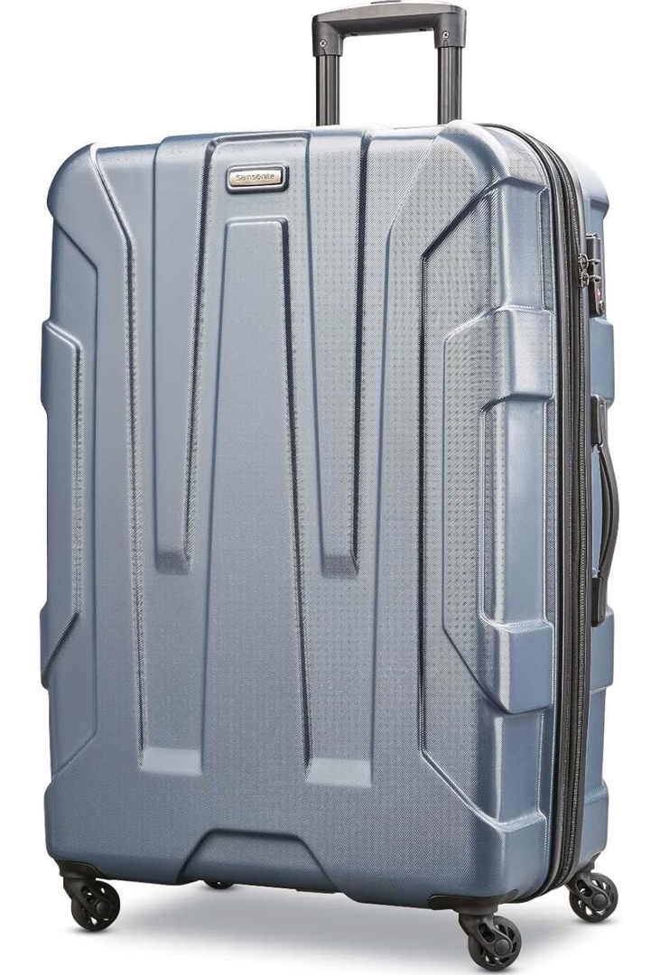 Samsonite Centric Hardside Expandable Luggage with Spinner Wheels, Blue Slate, Checked-Large 28-Inch