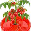 8 Sets Tomato Watering Ring, Aqua-Direct Red Tomato Halo for Vegetable Direct Root Irrigation, Cuts Runoff, Promotes Vigorous Plant Growth | Rapid-Stake Mount