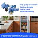 242252702 240531101 Refrigerator Water Inlet Valve for Frigidaire Electrolux Crosley, Plastic Water Inlet Valve Replacement Part Number K-76150 WV2702 241636701