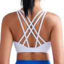 RUNNING GIRL High Impact Sports Bras for Women, White Running Strappy Womens Sports Bra Yoga Bras (3111 White XXL)
