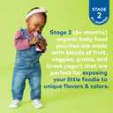 5 x Plum Organics Stage 2 Organic Baby Food - Apple, Raspberry, Spinach, and Greek Yogurt - 3.5 oz Pouch (Pack of 4) - Organic Fruit and Vegetable Baby Food Pouch (EXP 10/03/25)