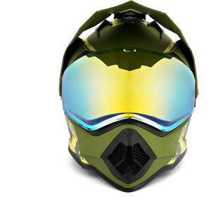 Orthrus Youth Kids Motorcycle Helmet, DOT Certified Full Face Dirt Bike Helmets for Off-Road ATV Street Riding Motocross BMX Four Wheeler Snowmobile Go Kart (Green Husky Halo, Large)
