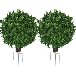 QIANYUN Artificial Boxwood Ball Bush- Faux Boxwood Decorative Balls for Backyard, Balcony,Garden, Wedding and Home Dcor (2, 22inch)