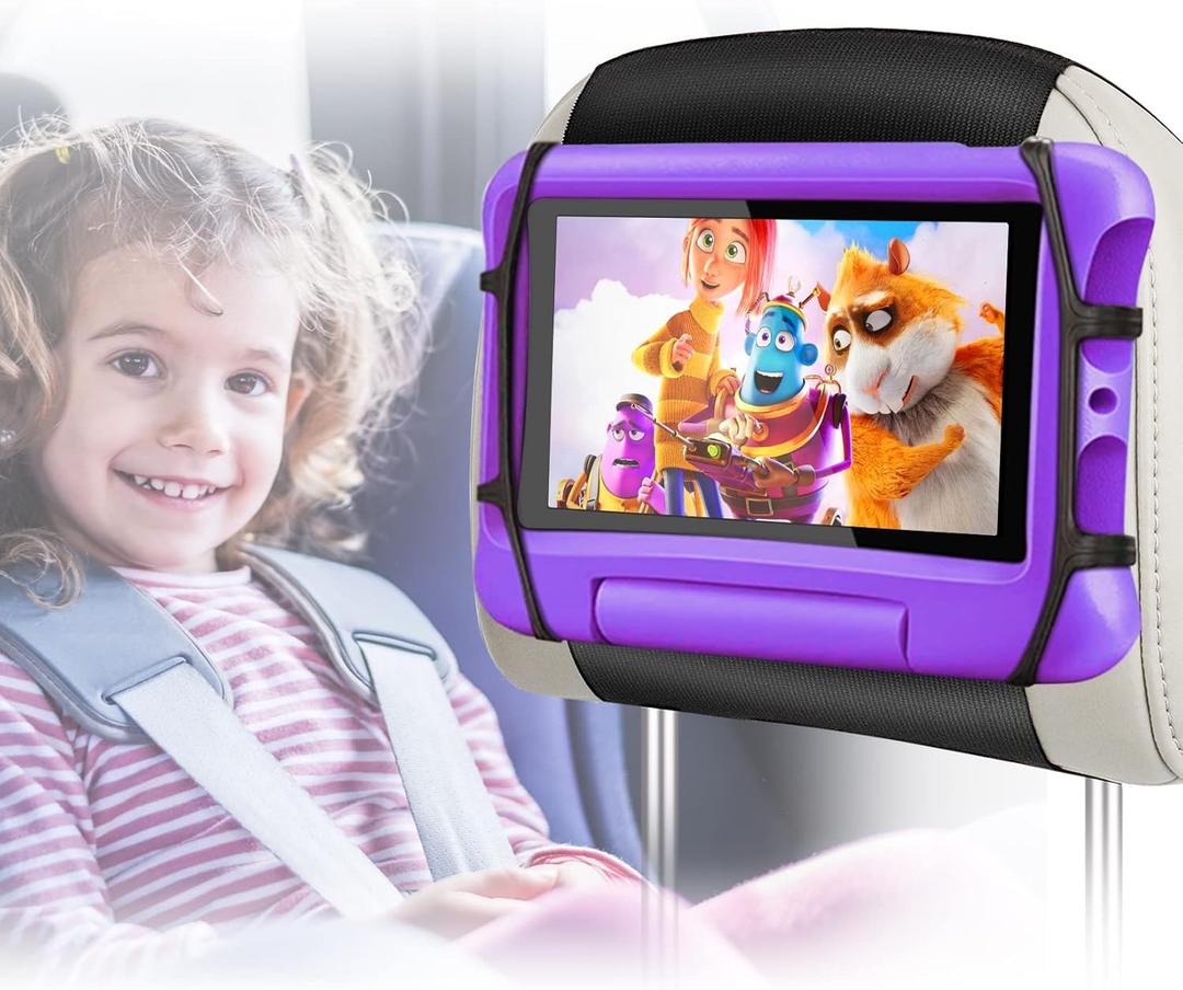 Upgraded Car Headrest Mount Holder, Tablet Holder for Car Back Seat, Tablet Mount for Kids Fits All 7-12.9'' Tablets