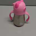 Munchkin Cool Cat Sippy Cup for Toddlers, Stainless Steel Straw Cup, 8 Ounce, Pink