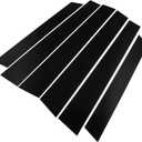 X AUTOHAUX 1 Set Glossy Black Car Door Window Pillar Posts Cover Trim Exterior Anti-Scratch Stickers for Honda CRV 2007-2011