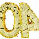 Sparkle and Bash Gold Foil Number 40 Pinata - Gold Foil Elegance for 40th Birthday Decorations - Easy-Fill Top Flap for Birthday Party - Hang & Centerpiece for Party Decor - Small - 16.5 x 3 x 13 in
