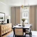 Taupe Linen Curtains 96 Inches Long for Living Room Bronze Grommet Rustic Farmhouse Semi Sheer Light Filtering Window Curtain Dining Room Thick Flax Linen Textured Drapes Mink Greige Burlywood Birch