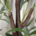 4FT Artificial Olive Tree, Faux Potted Olive Plant with Realistic Trunk, 436 Leaves & 16 Fruits,Fake Olive Tree for Home Office Indoor Outdoor Decor (Set of 2)