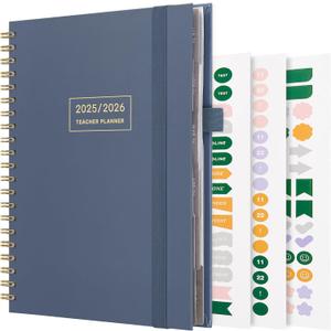 And Per Se Teacher Planner 2025-2026 Academic Year -Teacher Lesson Planner from July 2025 to June 2026, 8.5" x 11", Weekly & Monthly Planning for Teachers with Monthly Tabs, Stickers (Stone Blue)