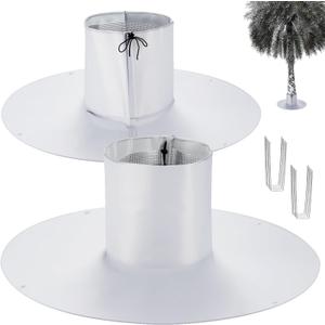 DOUBFIVSY 2PCS Palm Tree Root Protectors, Oxford Cloth Tree Root Freeze Protectors with Ground Nails, 3 Layers Freeze Protection Tree Trunk Protector for Outdoor Cold Weather Plants Root Protection