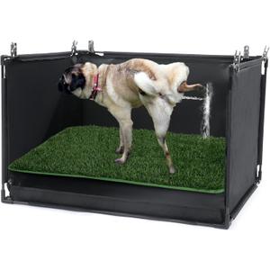 MABOZOO Dog Pee Pad Holder with Artificial Grass, 25 * 21 * 15.7 in Foldable Indoor Dog Potty Tray with Hemmed Edge, No Spill Pee Pad Holder Tray Puppy Litter Box for Dogs (Medium)