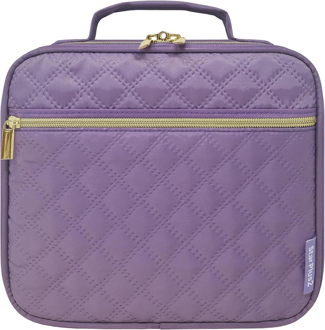 Medium Pill Bottle Organizer, Medicine Bag, Case, Carrier for Medications, Vitamins, and Medical Supplies - Travel Medicine Organizer Home Storage Med Bag - Ultrasonic Purple (Without Lock) (M (Pack of 1))