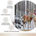 JAWO Winter Shower Curtain Snow Forest Woodland Deer Rustic Farmhouse Wildlife Cabin Nature Scenery Waterproof Polyester Fabric Christmas Shower Curtains 72x72 Inch (Grey)