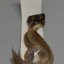 Hair Extensions Clip in Human Hair Ash Brown Mixed Bleach Blonde Highlights Clip in Hair Extensions Real Human Hair Thick Ends Long Straight Hair Extensions Clip ins Human Hair 12 Inch 70g 7pcs