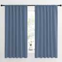 NICETOWN Blackout Curtains for Bedroom, Blackout Curtain Panels, Window Treatment Energy Saving Thermal Insulated Solid Rod Pocket Blackout Drapes/Draperies (Stone Blue, 1 Pair, 62 by 63-inch)