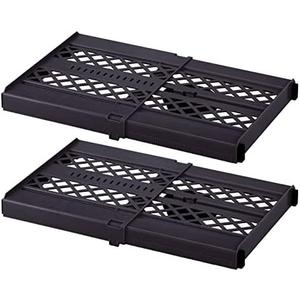 LockerMate Adjust-A-Shelf Locker Shelf, Extends to Fit Your Locker, Easy to Use, Perfect for School, Office, Gym, Black, 2-Pack