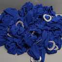 100PCS Spandex Stretch Royal Blue Chair Sashes Bows Universal Elastic Chair Cover Bands Ties with Buckle Slider for Wedding Party Ceremony Reception Event Banquet Decoration(Royal Blue)