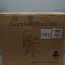 Office Desk Chair, Ergonomic Computer Chair with Padded Flip-Up Arms and Adjustable Lumbar Support, PU Leather Executive Chair with Tilt Lock and 360 Swivel Rolling Wheels for Work, Study (Black)