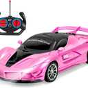 Remote Control Car for Girls, 1:18 Scale Hobby Rc Cars Toys for Kids Toddlers Age 3 4 5 6 7 8-12 Year Old- Model Sports Racing Car with Headlights Birthday Easter Gift, Pink