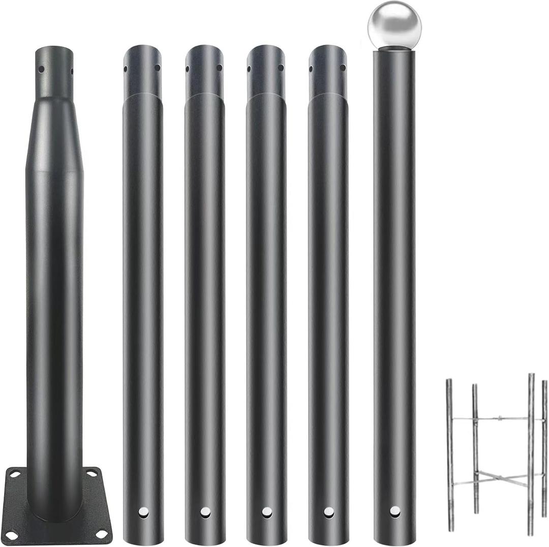 Street Light Pole 20Ft, Street Light Poles for Outdoor Lighting,Solar Pole Accessory for Street, Suitable for Basketball Courts, Parking Lots, Residential Areas, Park