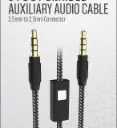 6ft Braided Auxiliary Audio Cable 3.5mm to 3.5mm Connector