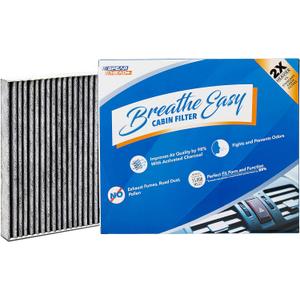 Spearhead Odor Defense Breathe Easy AC & Heater Cabin Filter | Fits Various 2009-2025 Acura/Honda Like OEM | Up to 25% Longer Lasting w/Activated Carbon (BE-182)