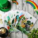 Honoson 6 Pcs St Patrick's Day Kitchen Towels St. Patrick's Day Dish Towels Shamrocks Gnomes Plaid Absorbent Bathroom Set Tea Cloth for Kitchen Home 16 x 24 Inches(Bright Color,Gnome)