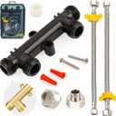 Upgraded WP596816 Hot Water Recirculating Pump Sensor Valve Kit,New Copper Finish,Compatible with watts premier 500800/500805&grundfos up comfort Systems,Includes 2x12" Lines, 2x1/2"x3/8" Fittings