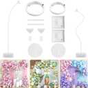 Chamvis Balloon Arch Stand, 8.2ft & 5ft Ajustable Balloon Arch Kit Wedding Arch Frame Flower Arch Stand Half Curve Arch Backdrop Balloon Stand(White)