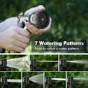 RESTMO Garden Hose Nozzle, Heavy Duty Water Hose Nozzle with 7 Adjustable Spray Patterns, High Pressure Hand Sprayer with Flow Control, for Watering Plants & Lawns, Washing Cars & Pets, Flash Black