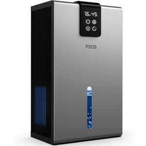 Dehumidifier, Dehumidifiers for Home, 98 OZ Water Tank, (1000 sq.ft) Quiet Dehumidifier for Basement, Bedroom, Bathroom with Humidity Display, Auto Shut Off, Relaxing 7 Color Ambient Light(Gray)