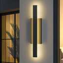 LamQee 31 inch Aluminum Long Outdoor Wall Lights, 3000K 1600LM 32W LED Modern Exterior Lighting Fixtures, IP65 Waterproof Matte Black Linear Outside Sconce Wall Mount for House Porch Patio Garage Door, 30.75 Inch